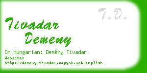 tivadar demeny business card