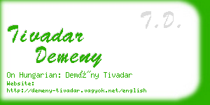 tivadar demeny business card